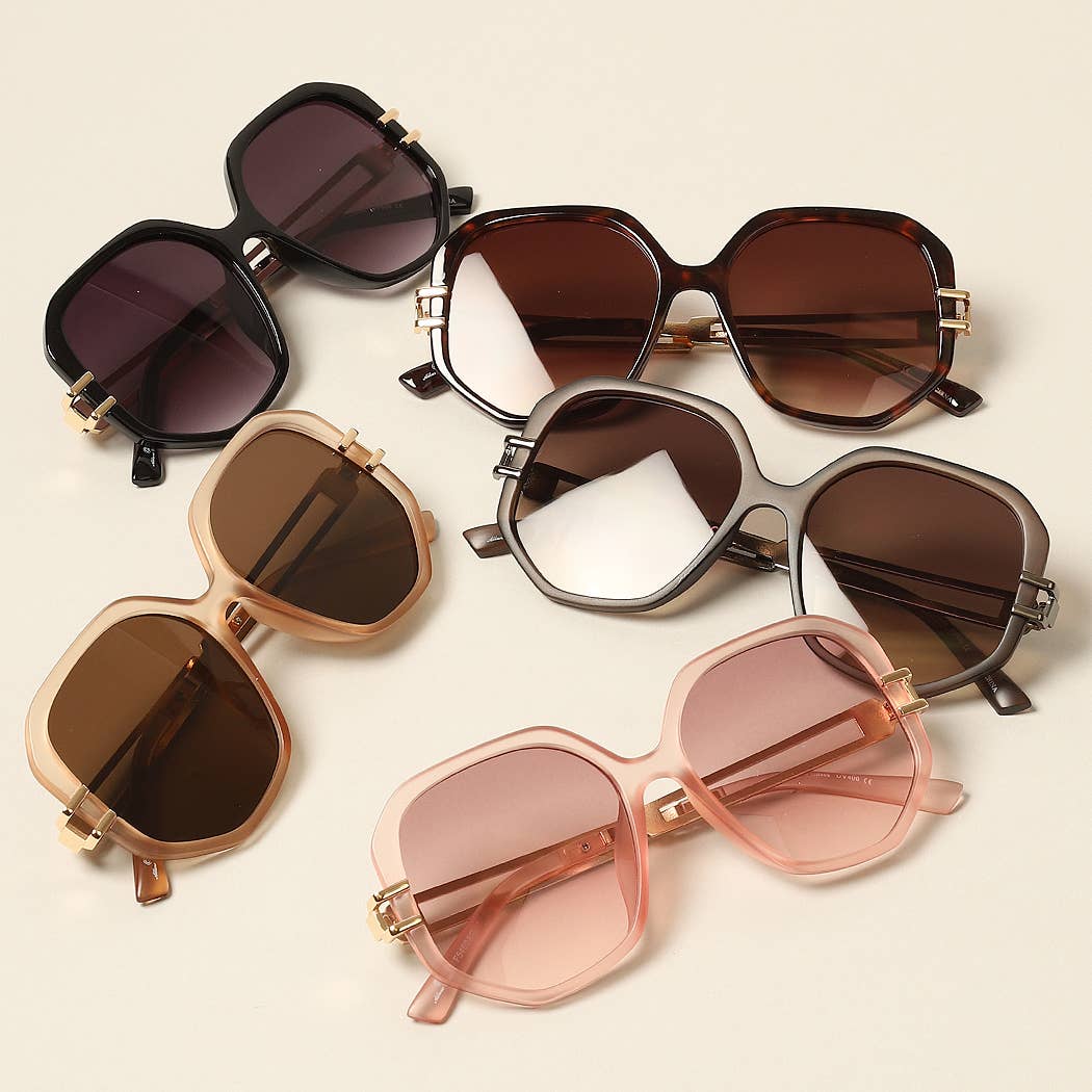Women's Unique Temples Geometric Sunglasses - The Village Retail