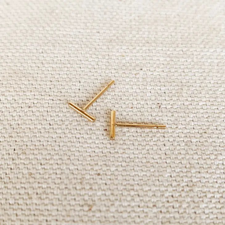 14K Gold Filled Petite Bar Stud Earrings - The Village Retail