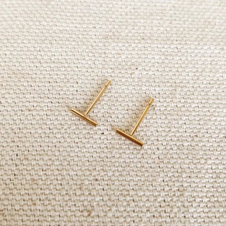 14K Gold Filled Petite Bar Stud Earrings - The Village Retail