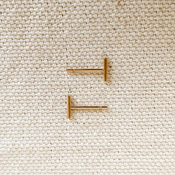 14K Gold Filled Petite Bar Stud Earrings - The Village Retail