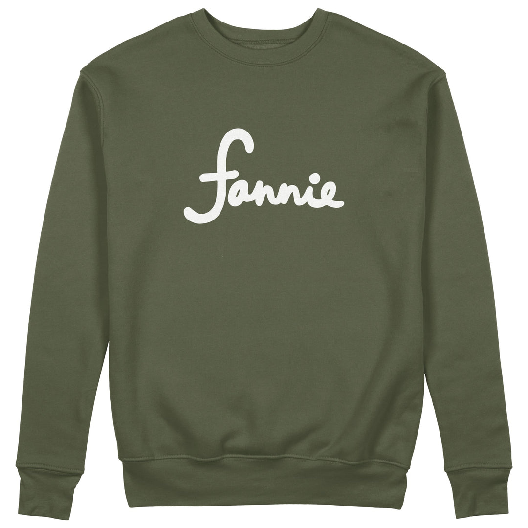 Fannie Crewneck - Military Green - Front only - The Village Retail