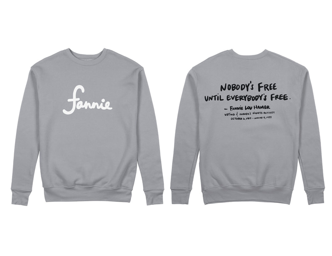 Fannie Crewneck - Grey - Front and Back - The Village Retail