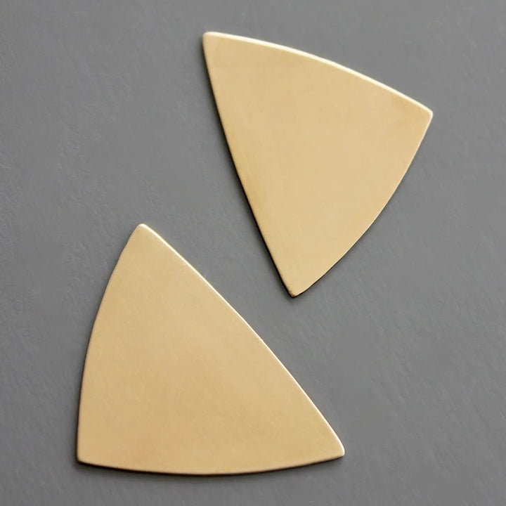 Geometric Triangle Brass Earrings - The Village Retail