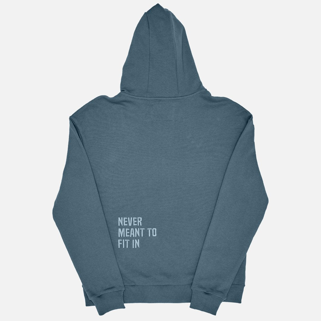 Never Fit in Hoodie - Storm Blue - Back- The Village Retail