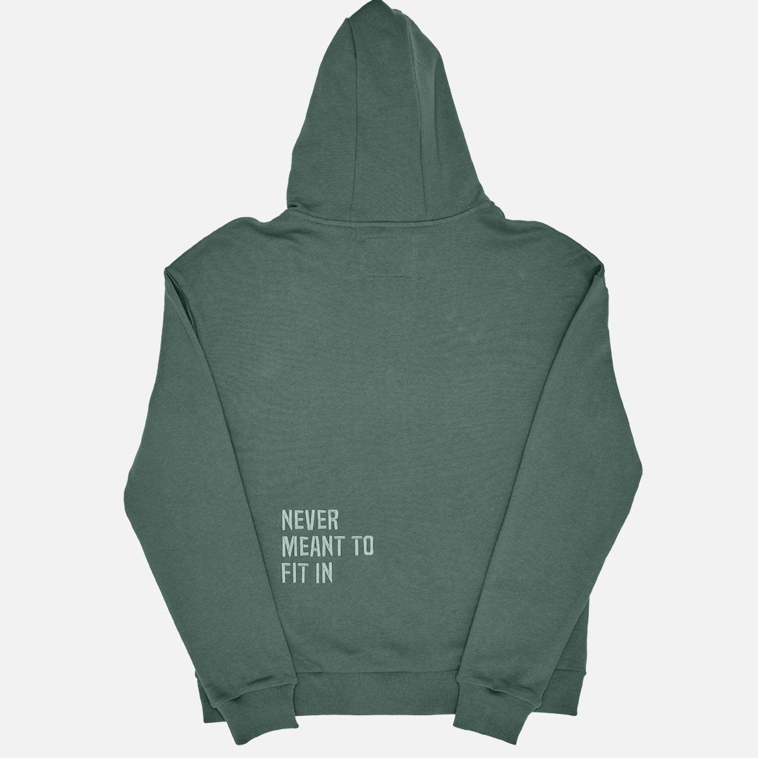 Never Fit in Hoodie - Sage Green - Back The Village Retail