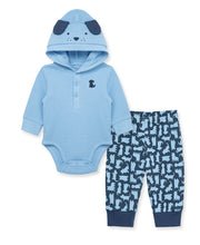 Puppy Dog Hooded Bodysuit and pants set - The Village Retail