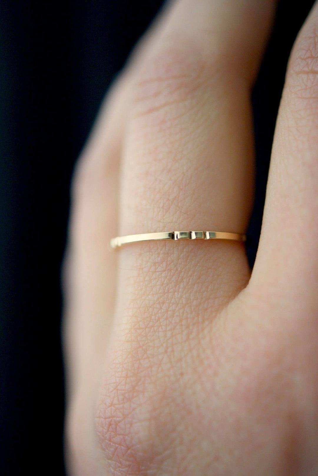 Square Lined Stacking Ring, 14K Gold Fill - The Village Retail