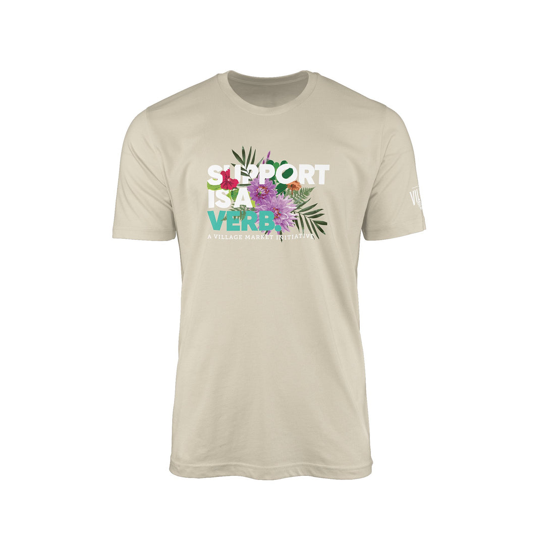 Support Is A Verb Floral T-Shirt - The Village Retail