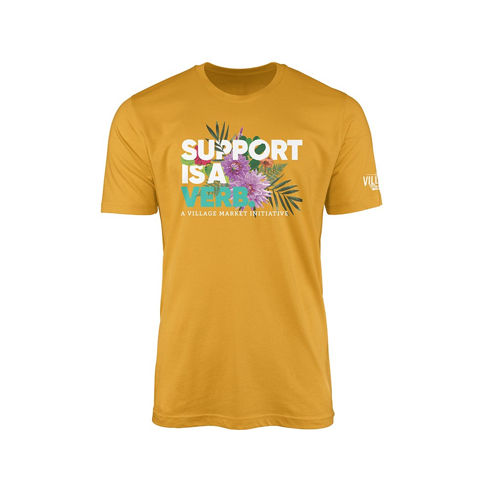 Support Is A Verb Floral T-Shirt - The Village Retail
