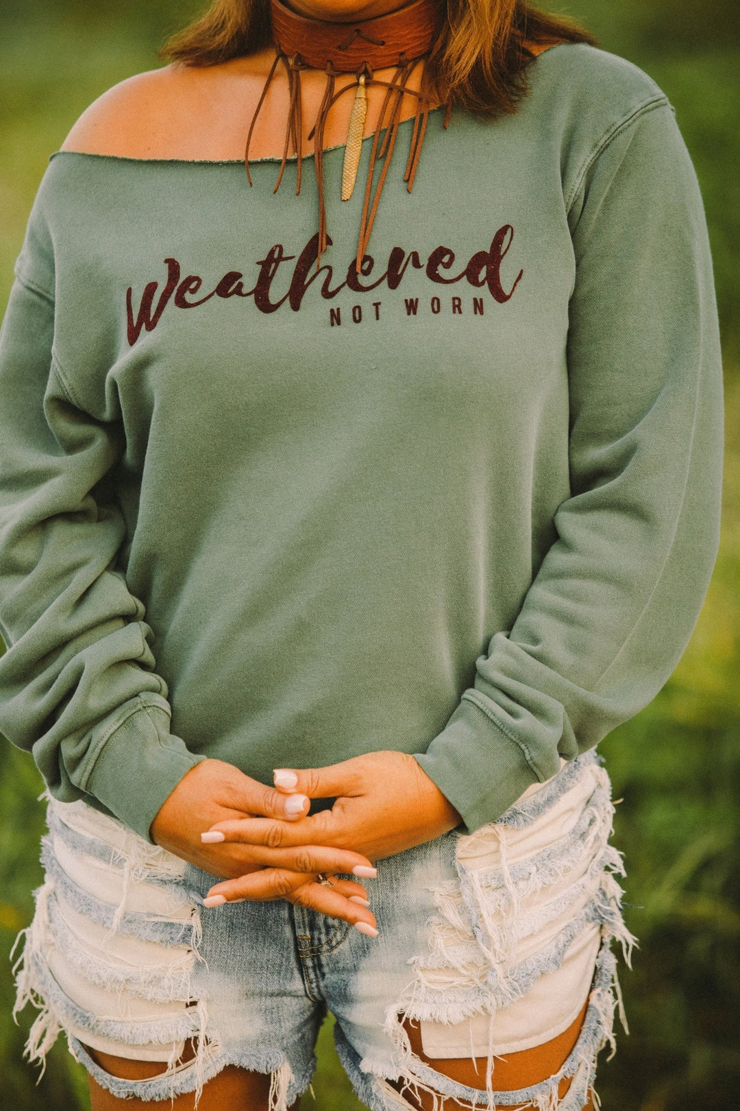 WNW Off- Shoulder Sweatshirt - The Village Retail